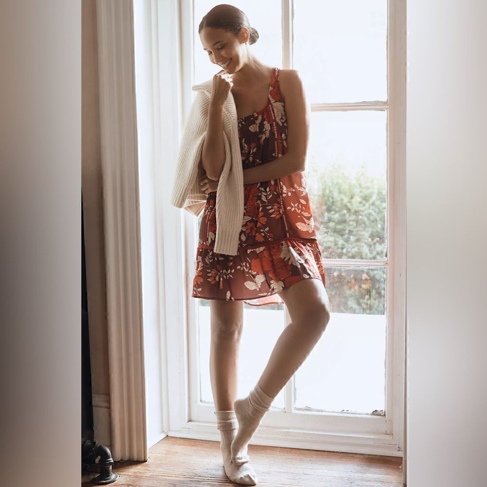 Anthropologie Tiny Mini Ruffled Dress Size Medium